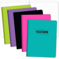 5-pack field notebooks with assorted neon covers: lime, purple, black, pink, teal
