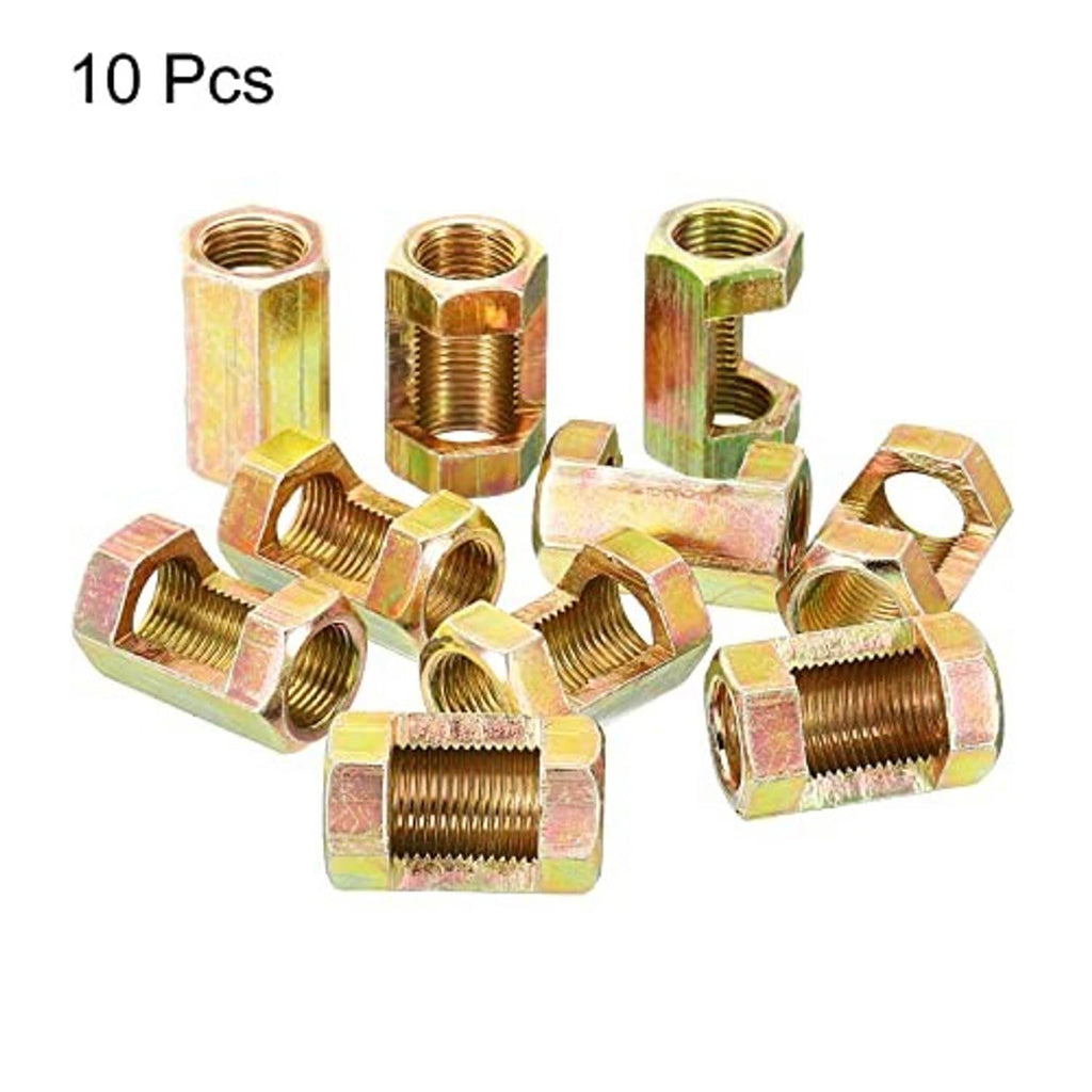 10-piece hex coupling nut set, zinc-coated steel with 1/8-27 female threads