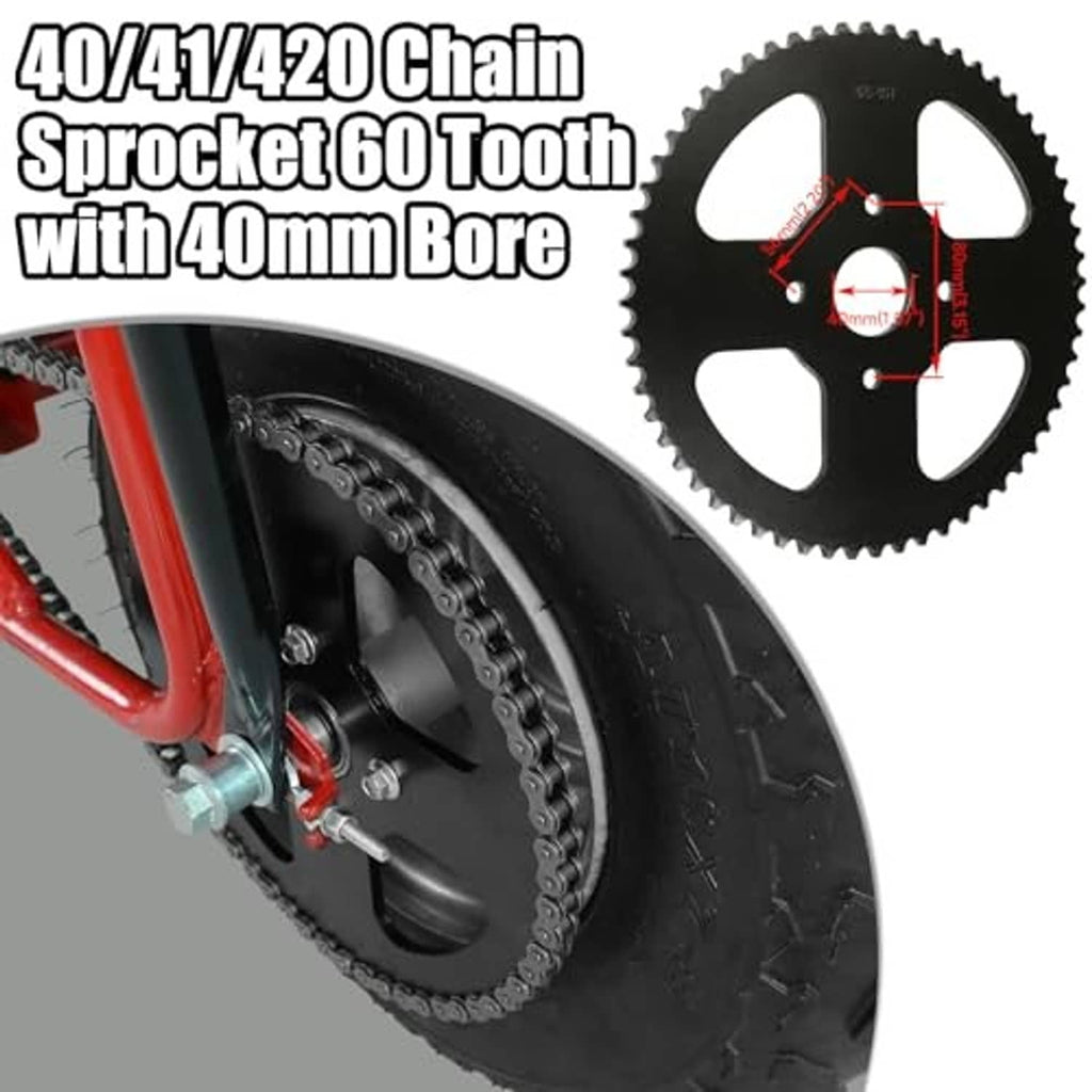 Black 60-tooth 40/41/420 chain sprocket, 40mm bore
