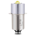 White LED upgrade flashlight bulb with metal body and yellow LED dome