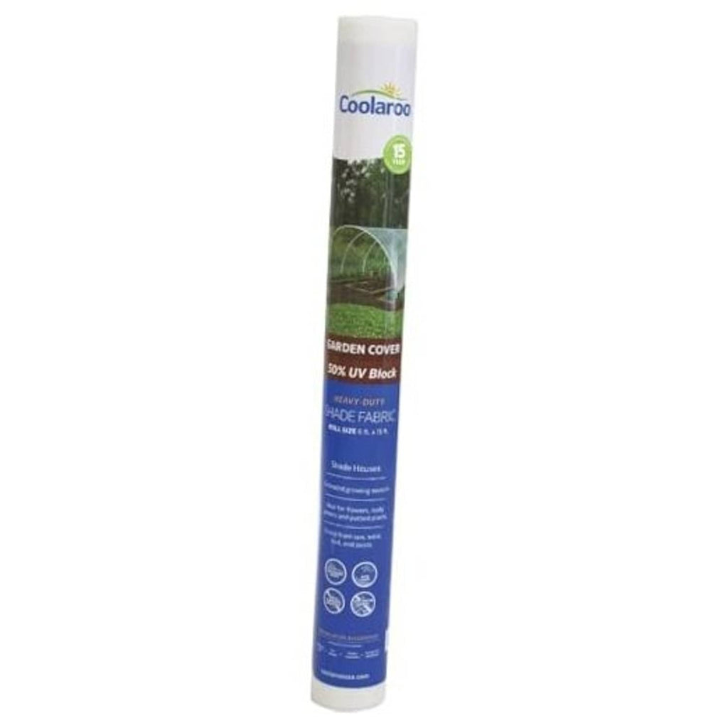 Garden shade cloth roll, dark green UV-block fabric in retail packaging