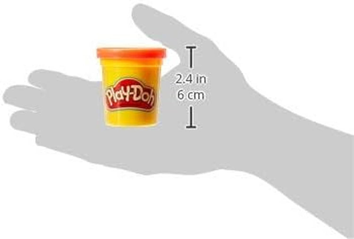 Play-Doh 2 oz tub size shown with measurement 2.4 in (6 cm)