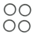 Crush washer gasket set of four metal rings, flat circular shape