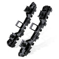 Black plastic front bumper cover support bracket, left and right with mounting tabs