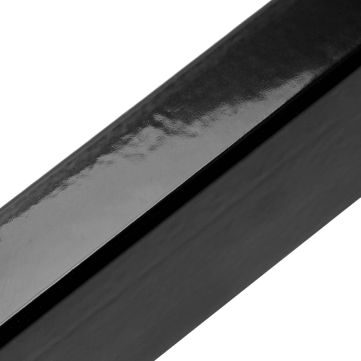 Close-up of black powder-coated lift bar with smooth metal finish