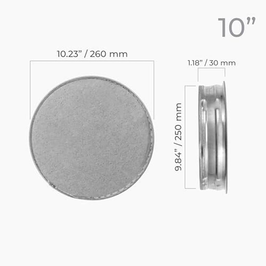 10 in galvanized steel duct end cap with flat circular face and mounting flange