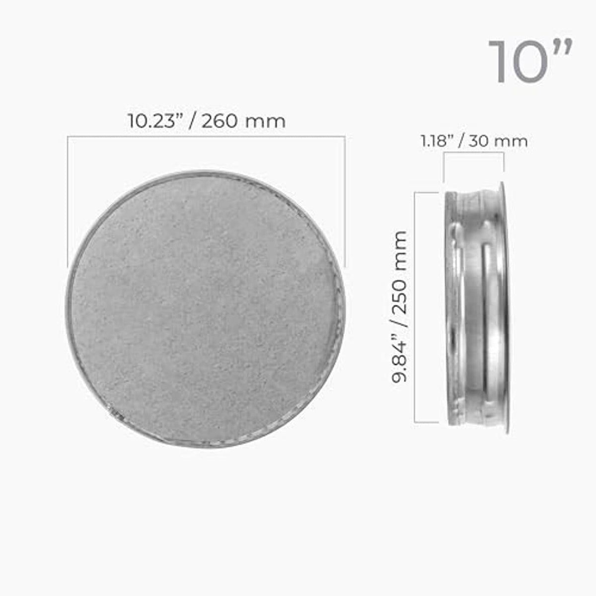 10 in galvanized steel duct end cap with flat circular face and mounting flange