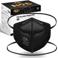 Black N95 particulate respirator mask with dual head straps