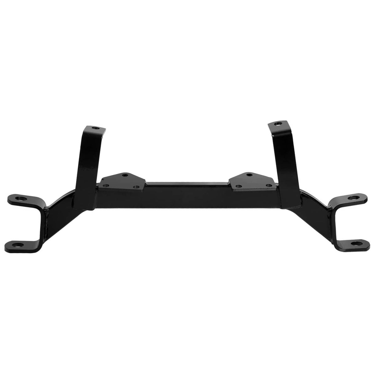 Black axle lift support frame with end brackets and center mounting plates