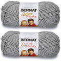 Bernat Softee Chunky acrylic yarn, 2 skeins, grey heather chunky knit yarn