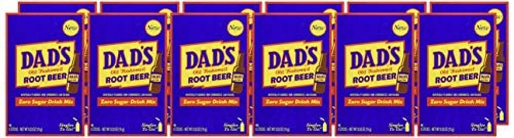 Dad's Old Fashioned Root Beer zero sugar drink mix stick packets, six pack