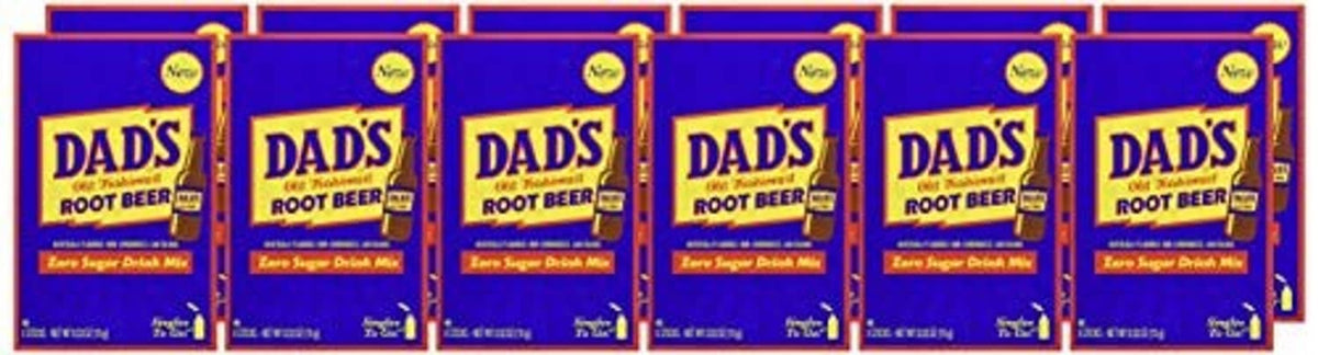 Dad's Old Fashioned Root Beer zero sugar drink mix stick packets, six pack