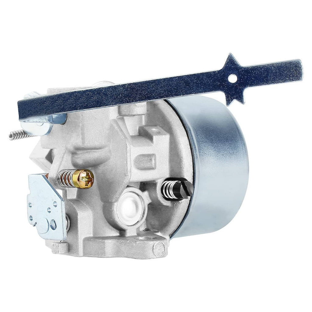 Carburetor kit with silver body and black star-shaped choke lever, front three-quarter