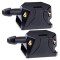 Adjustable windshield washer nozzles, black plastic with brass core, 2 pack