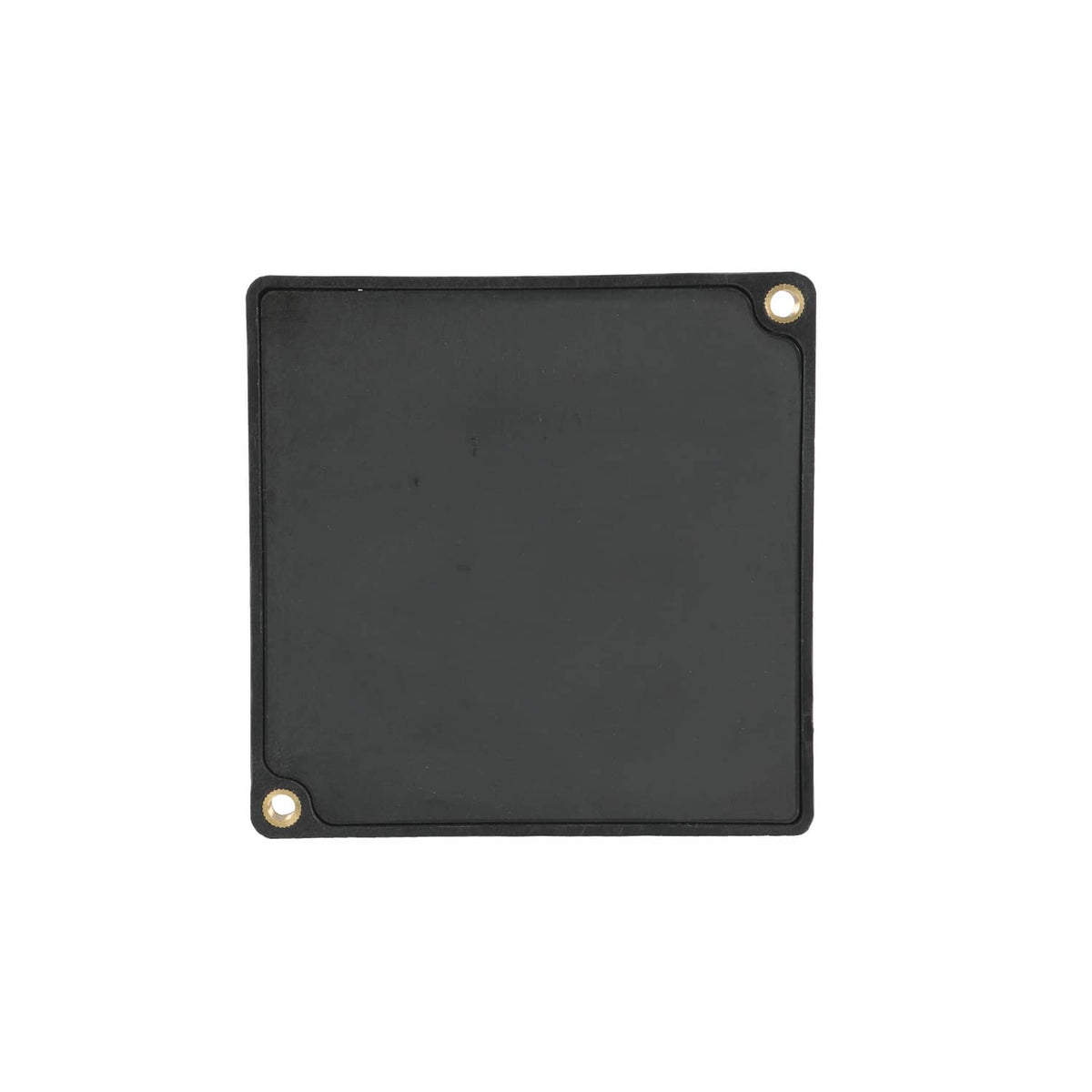Black square relay control module with corner mounting screws