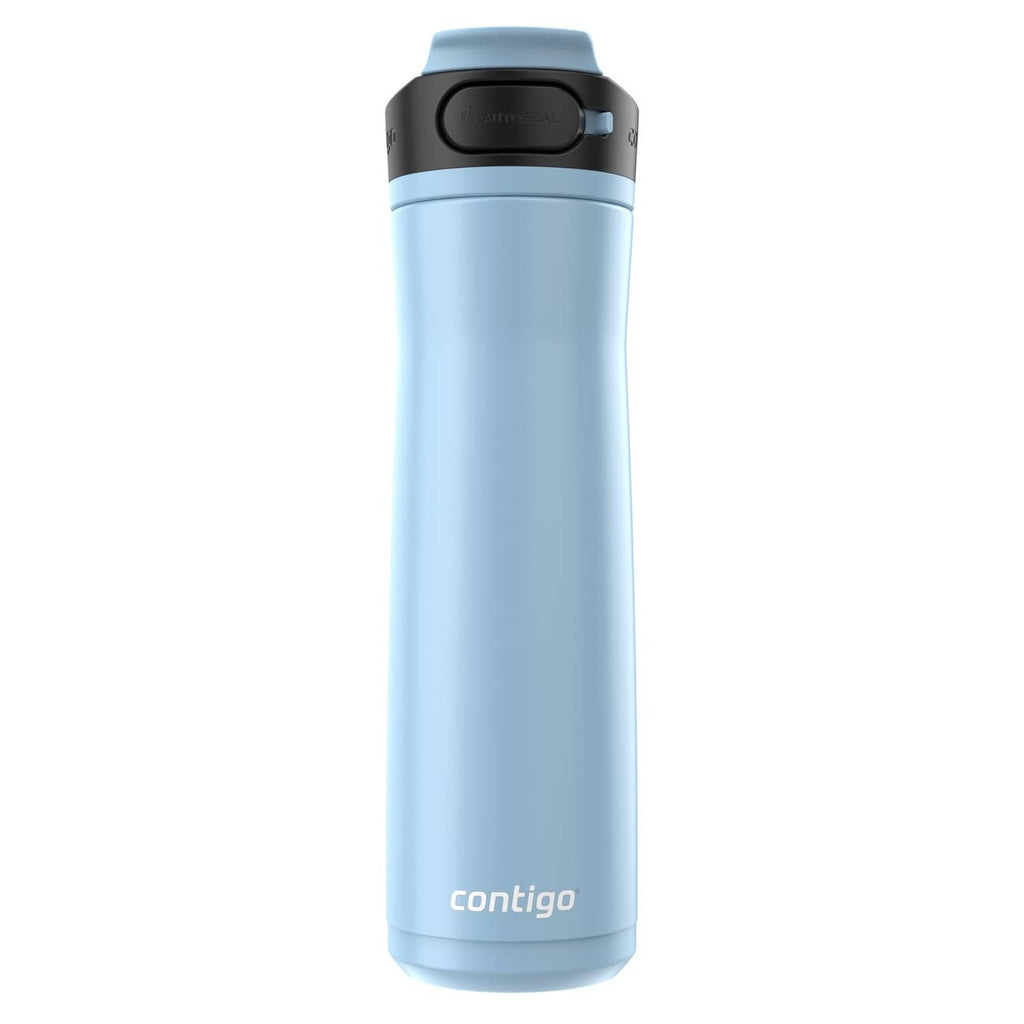 Contigo Cortland 24 oz water bottle, glacier blue with black flip-top lid