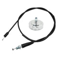 Throttle cable kit with eliminator, black cable and silver round adjuster