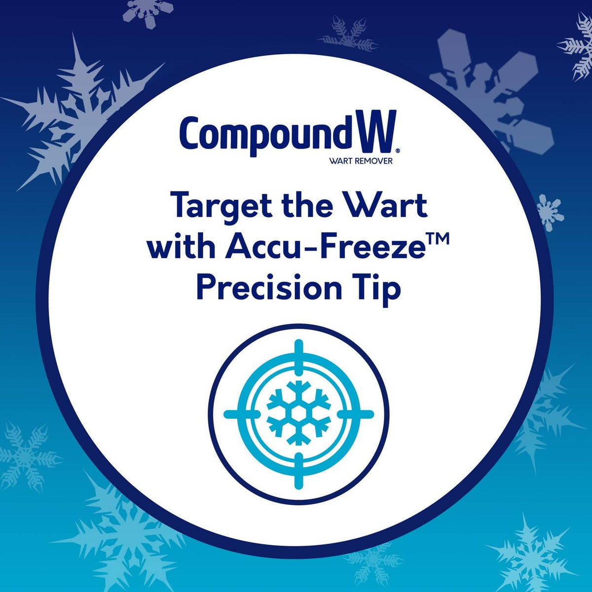 Compound W Freeze Off Advanced packaging with Accu-Freeze Precision Tip target graphic
