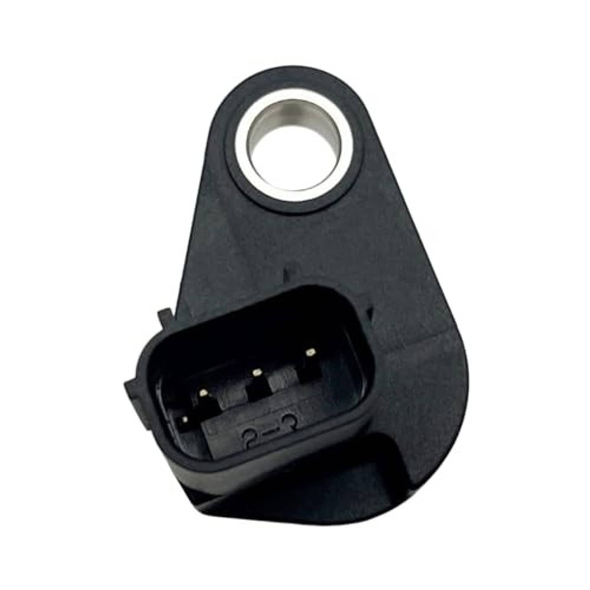 Crankshaft position sensor connector end with exposed pin contacts inside black housing