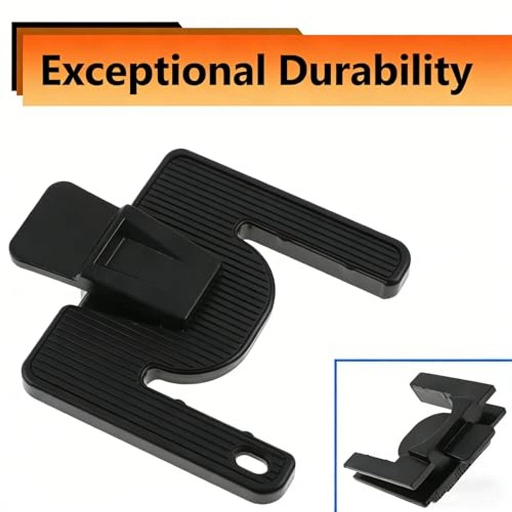 Black radiator upper bracket with textured grip surfaces and latch-like mount