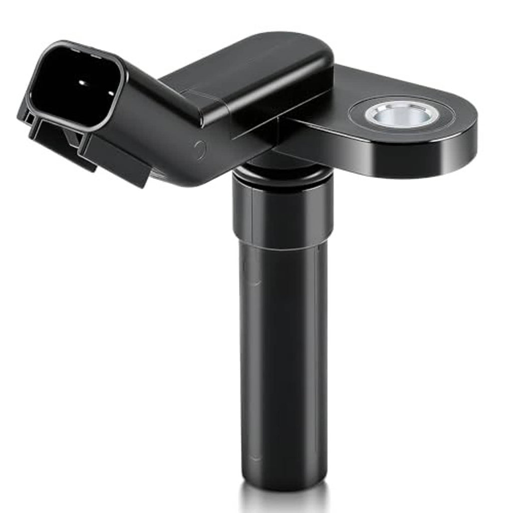Black crankshaft position sensor with angled 2-pin electrical connector and mounting tab