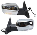Chrome power-fold heated side mirrors with clear glass, left/right pair