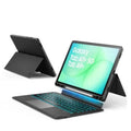Space black tablet keyboard case with folio stand and backlit keyboard