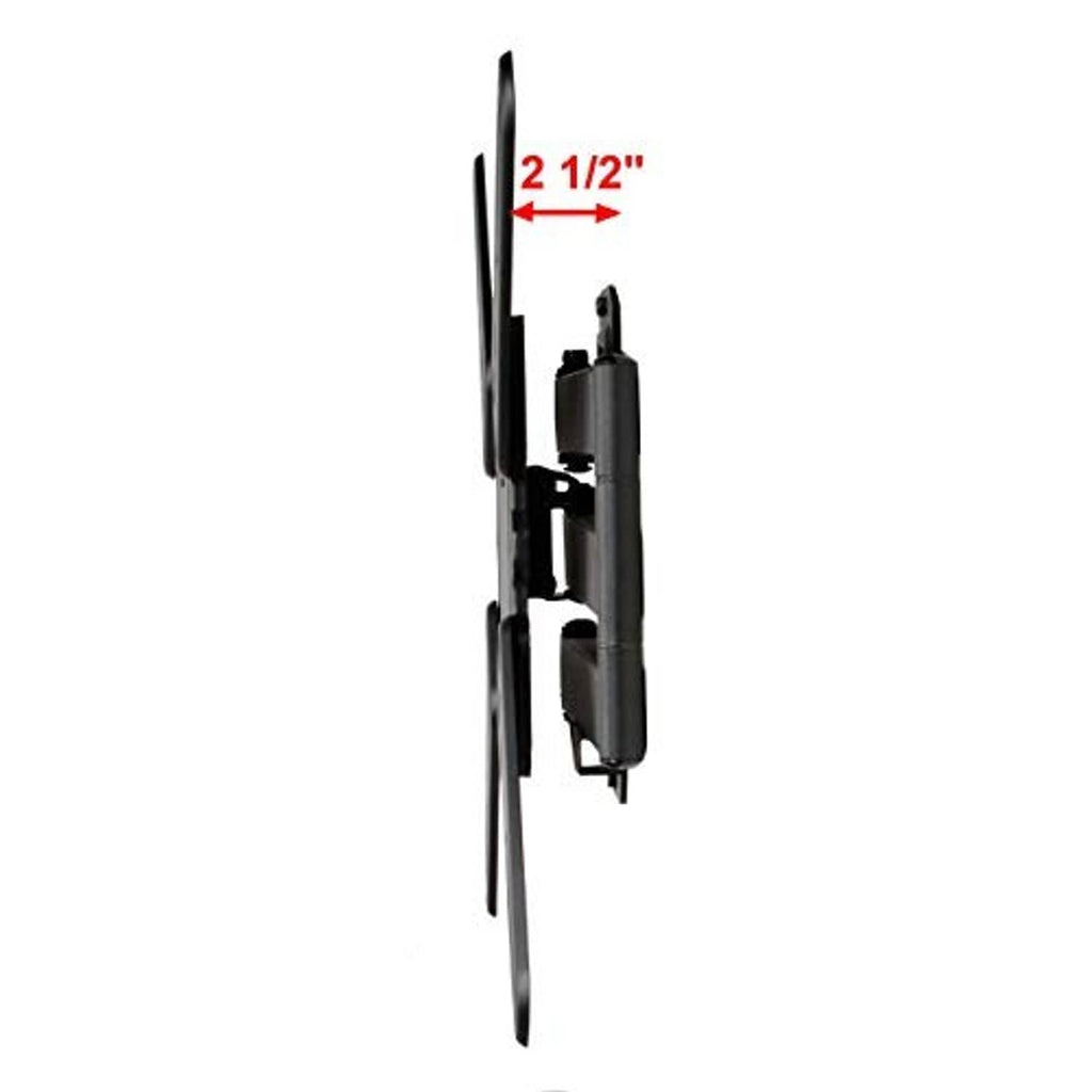 Slim-profile TV wall mount with quick-attach bracket and side view