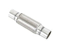 Universal stainless steel exhaust flex pipe with 2.25 in ends, braided metal sleeve