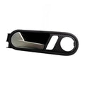 Interior left driver door handle cover, black with beige insert and oval cutout