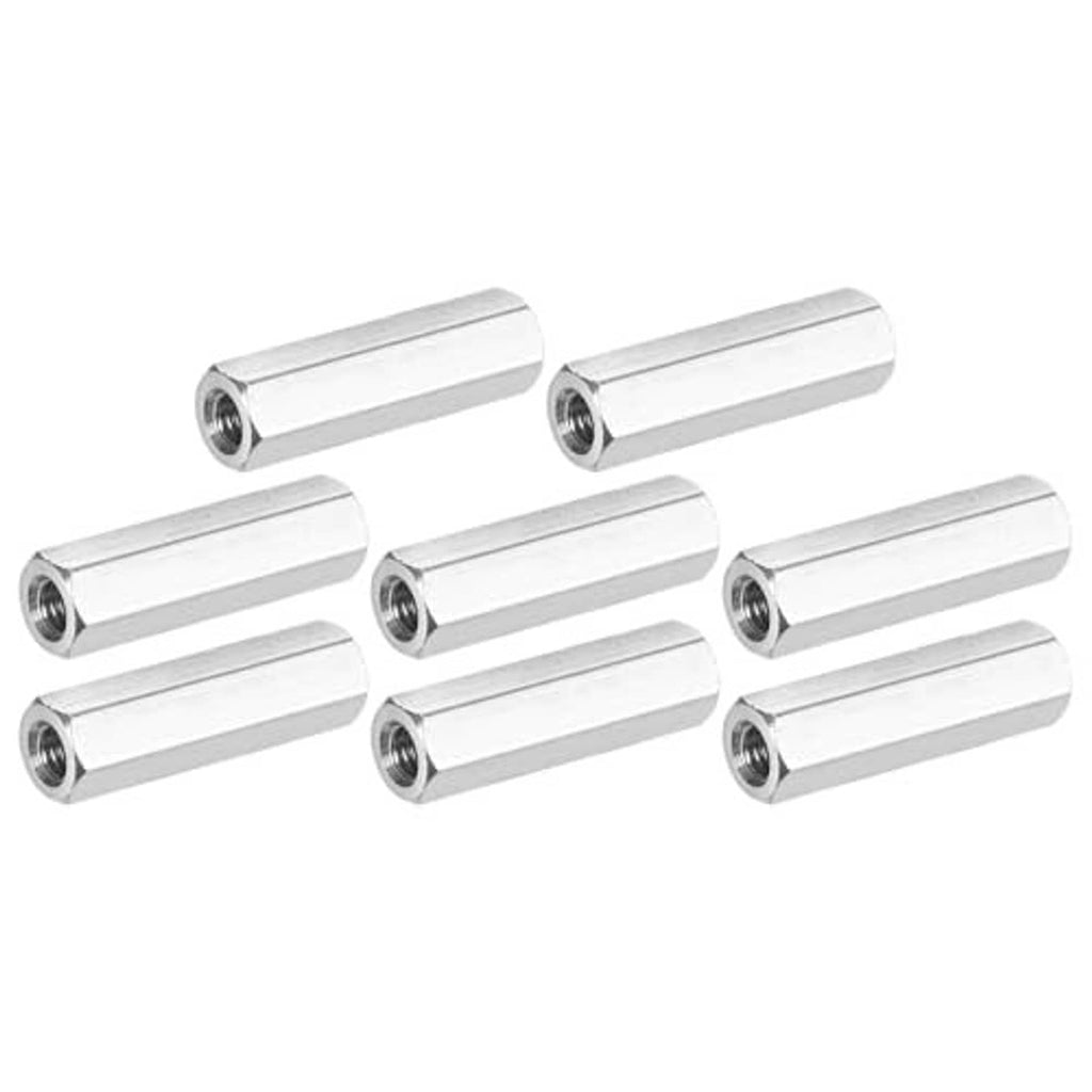 Stainless steel long hex coupling nuts, M4 female threaded sleeve, 8 pack