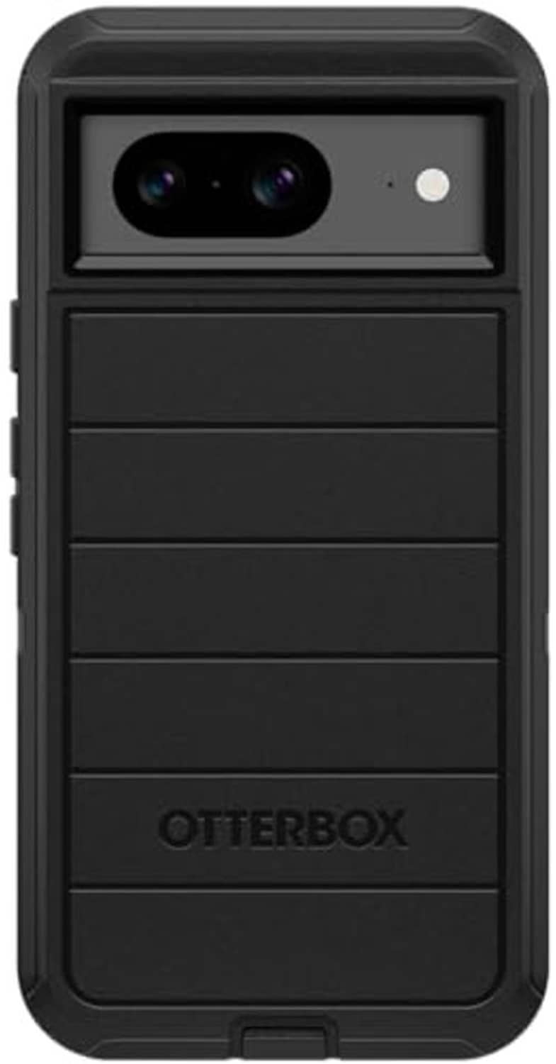 Black Defender phone case rear with OTTERBOX logo, camera openings and holster