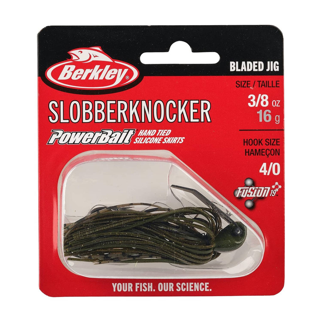 Berkley Slobberknocker PowerBait bladed jig 3/8 oz, size 4/0 hook, green pumpkin