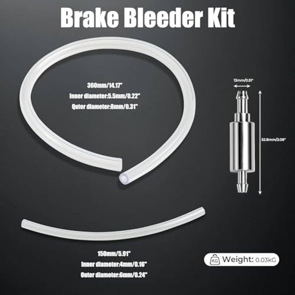 Brake bleeder kit with two hoses and one-way valve connectors