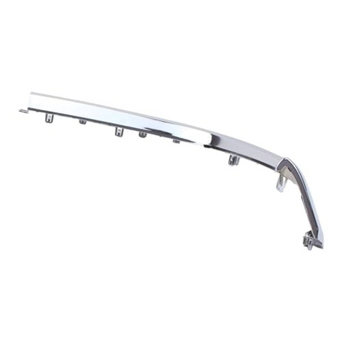 Chrome bumper grille lower trim with long edge and visible mounting hardware