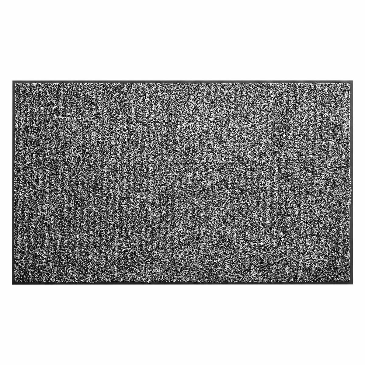 Grey front door mat with dense speckled texture and rectangular flat surface