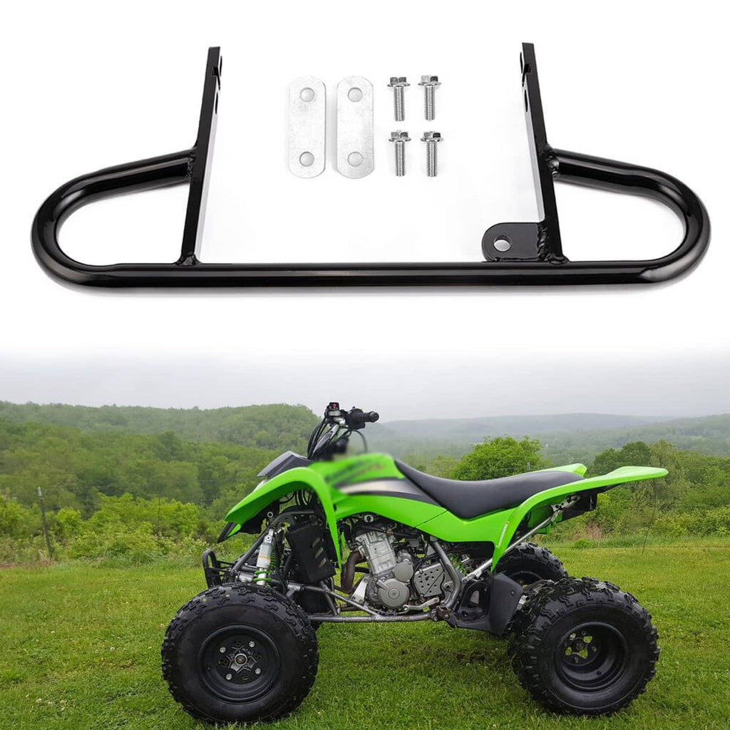 Black ATV rear wide grab bar with two upright mounting plates.