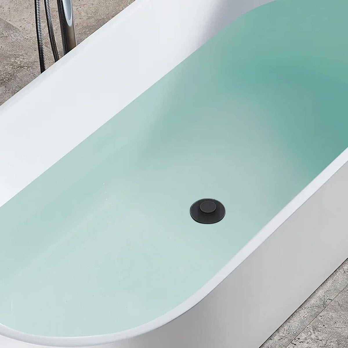 Dark gray round silicone drain stopper for bathtub, small plug cover