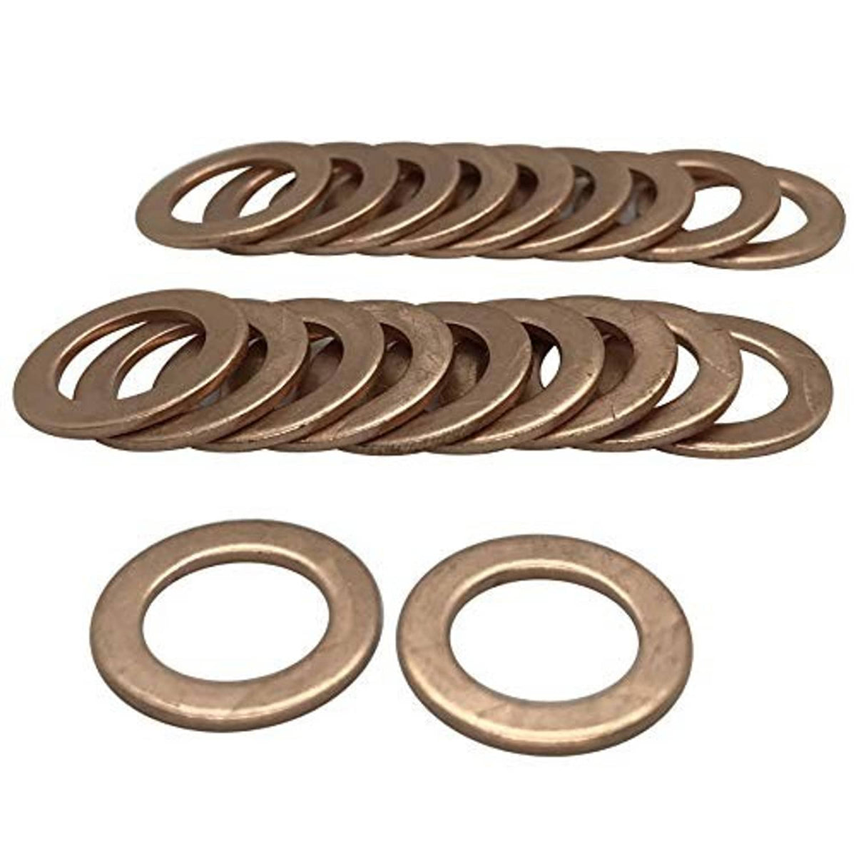 Copper crush washers and sealing rings, stacked round flat washers with holes