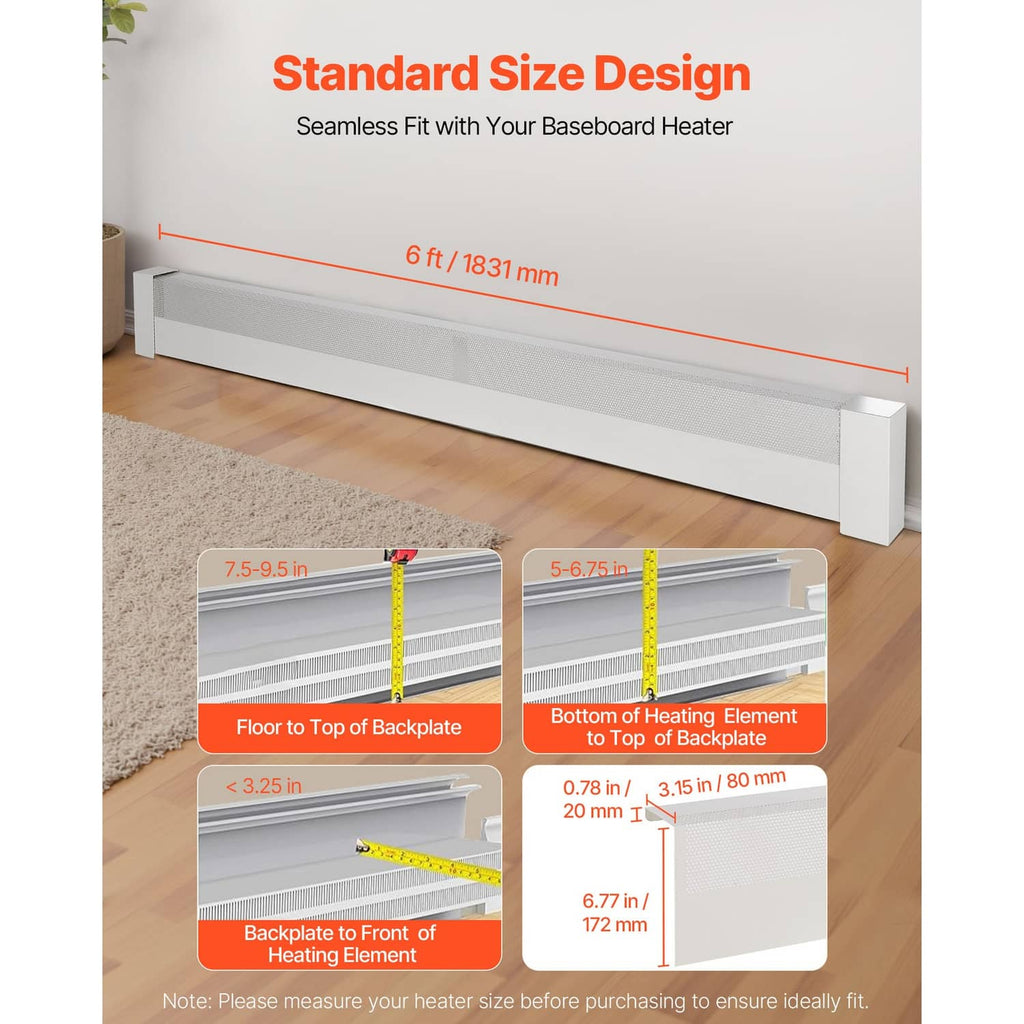 White baseboard heater cover mounted along the wall under a window