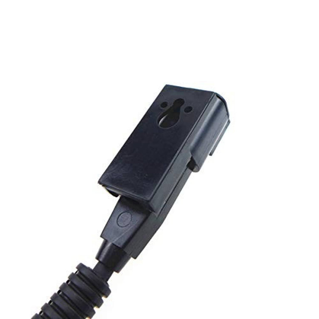 Crankshaft position sensor with black housing and wire lead, blue connector ring
