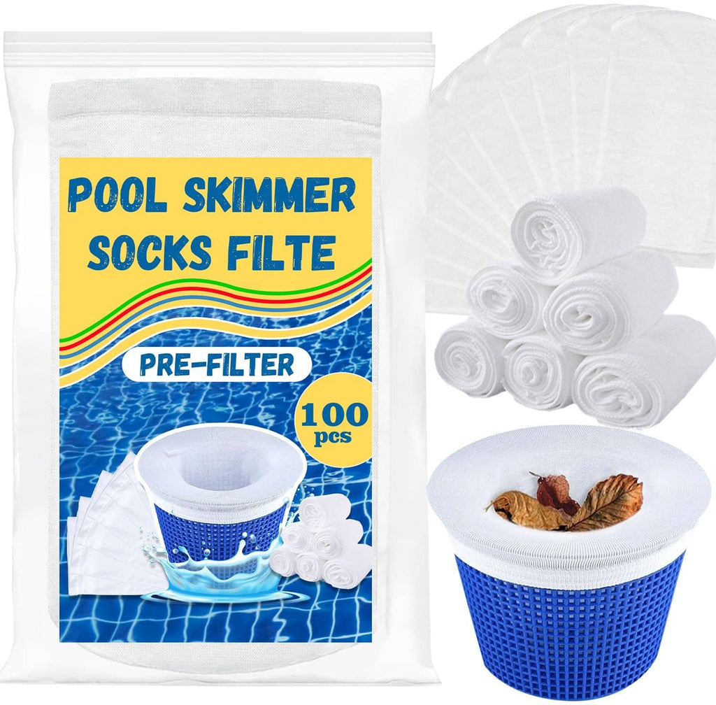 Pool skimmer sock pre-filter socks pack with white mesh filter sleeves