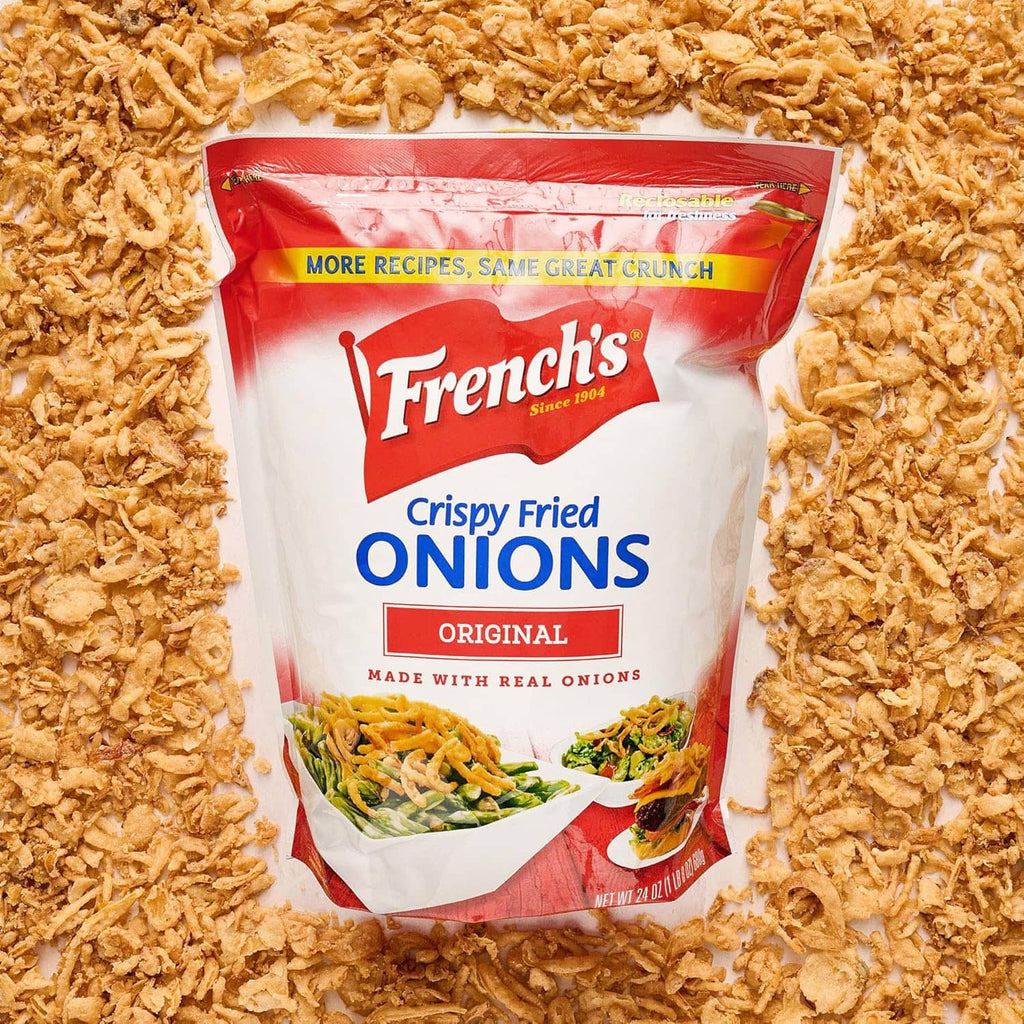 French's crispy fried onions bag with original flavor label