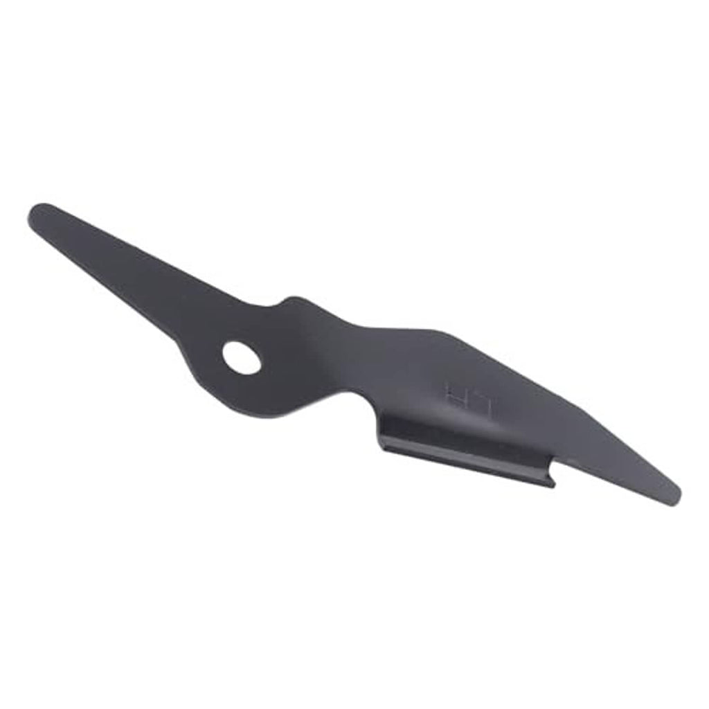 Black bumper bracket with circular mounting hole and angled support tab