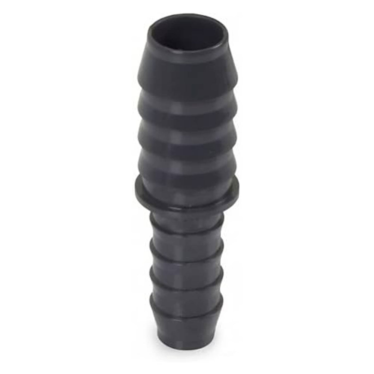 Black ribbed barbed coupling insert with flared end