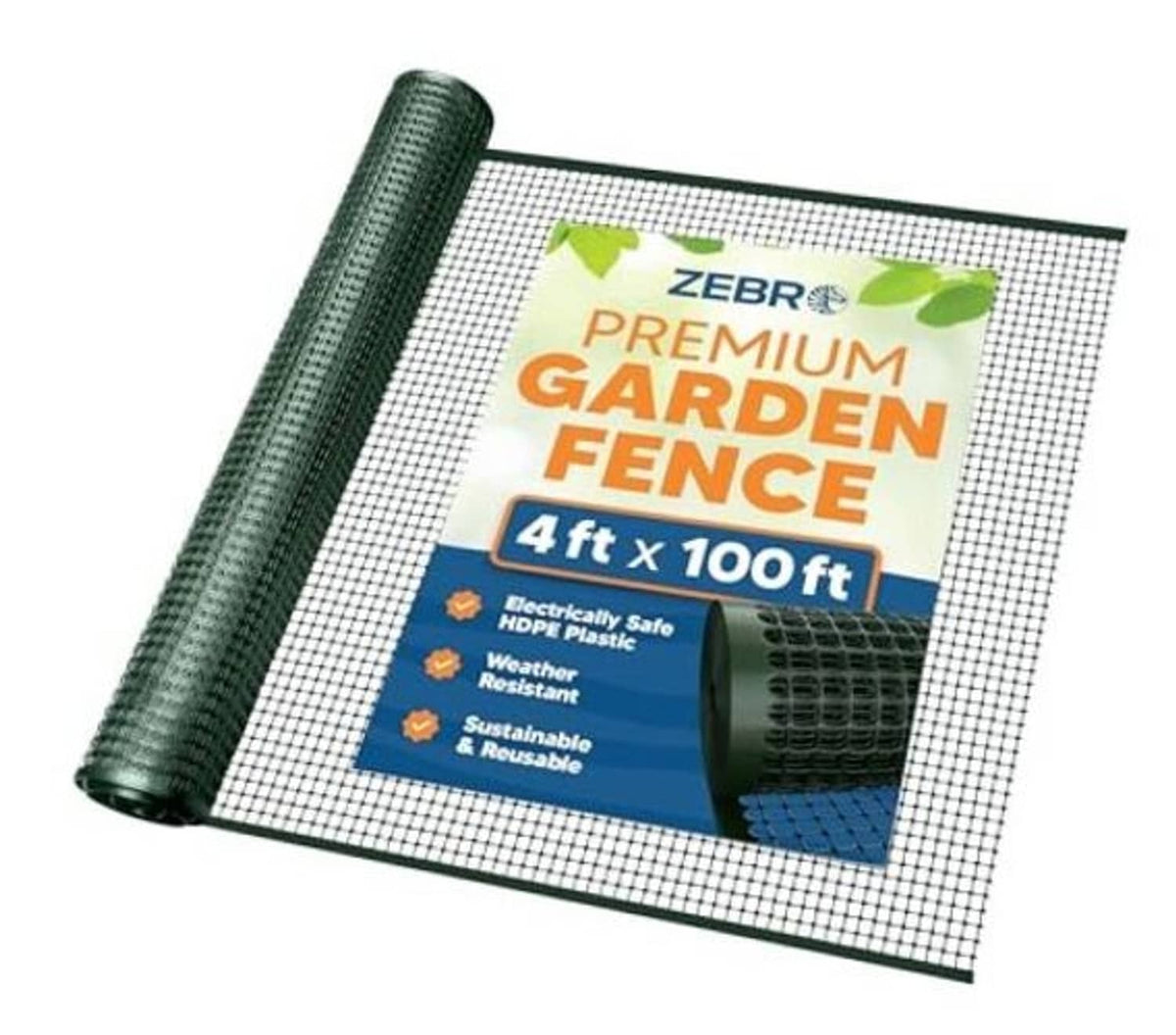 Green square-mesh plastic garden fence roll with tight grid pattern on a roll