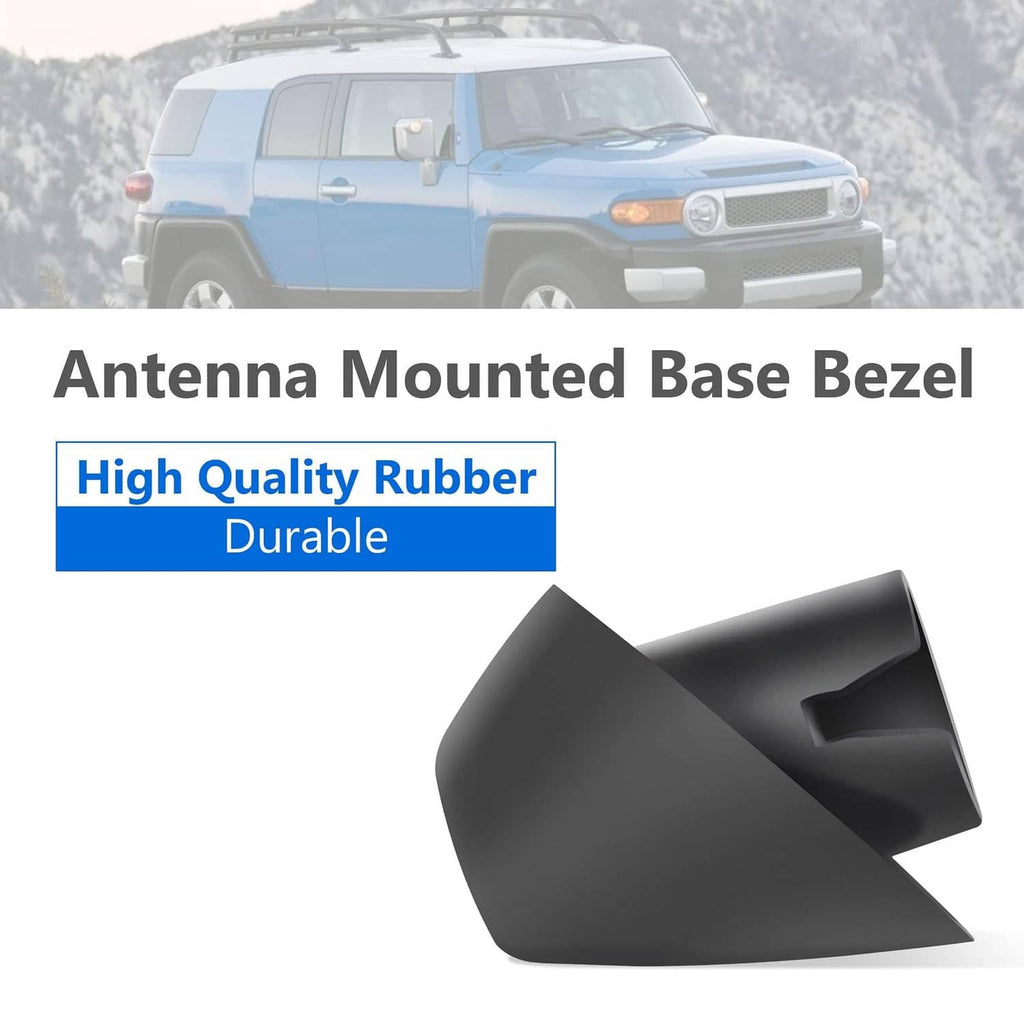 Black antenna mounted base bezel, durable rubber angled mounting cover
