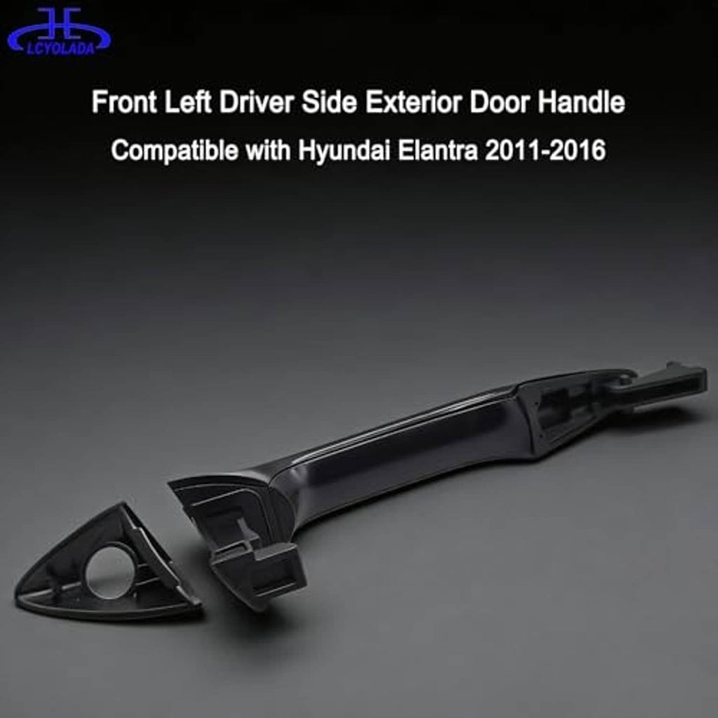 Exterior door handle for front left with keyhole opening and matching trim piece