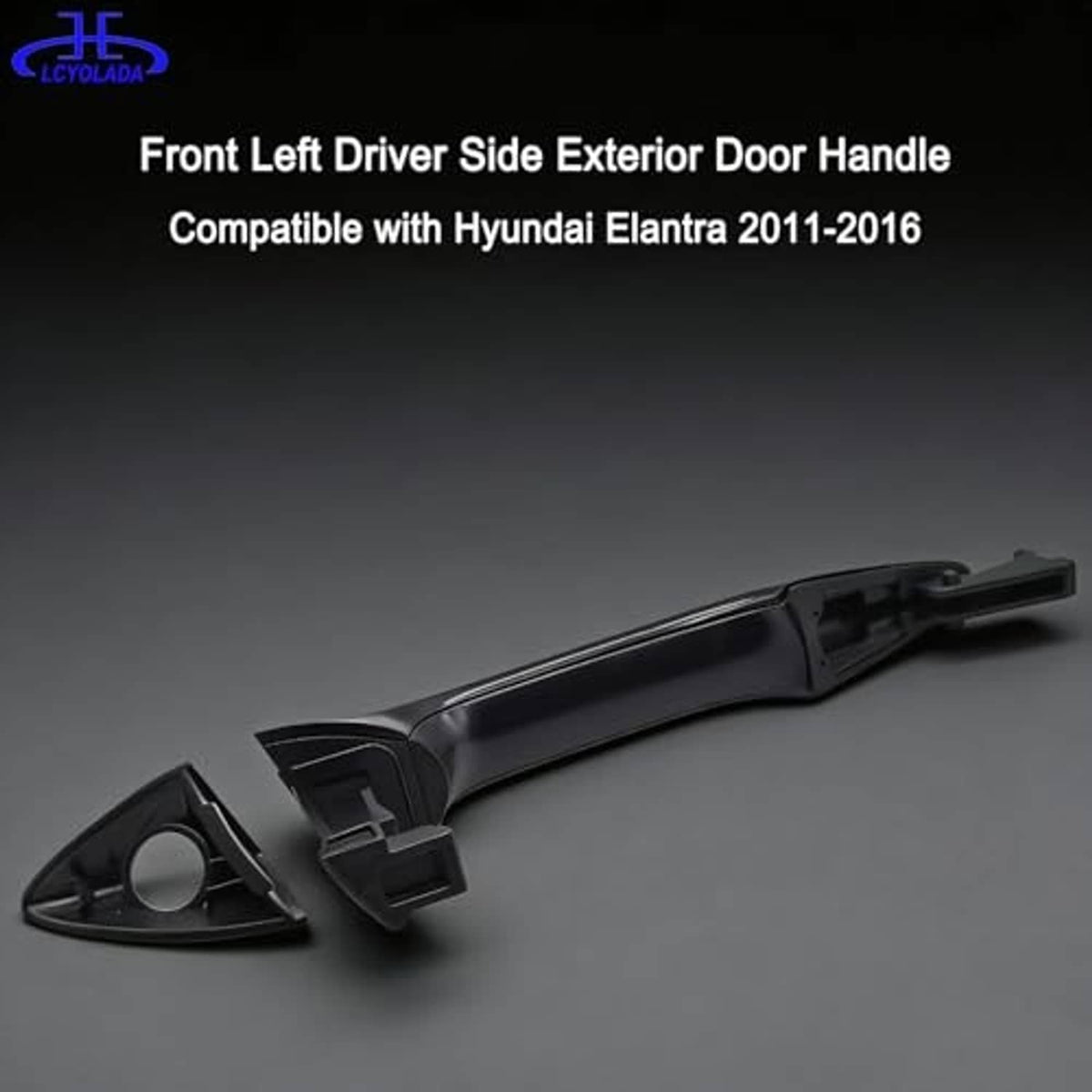 Exterior door handle for front left with keyhole opening and matching trim piece