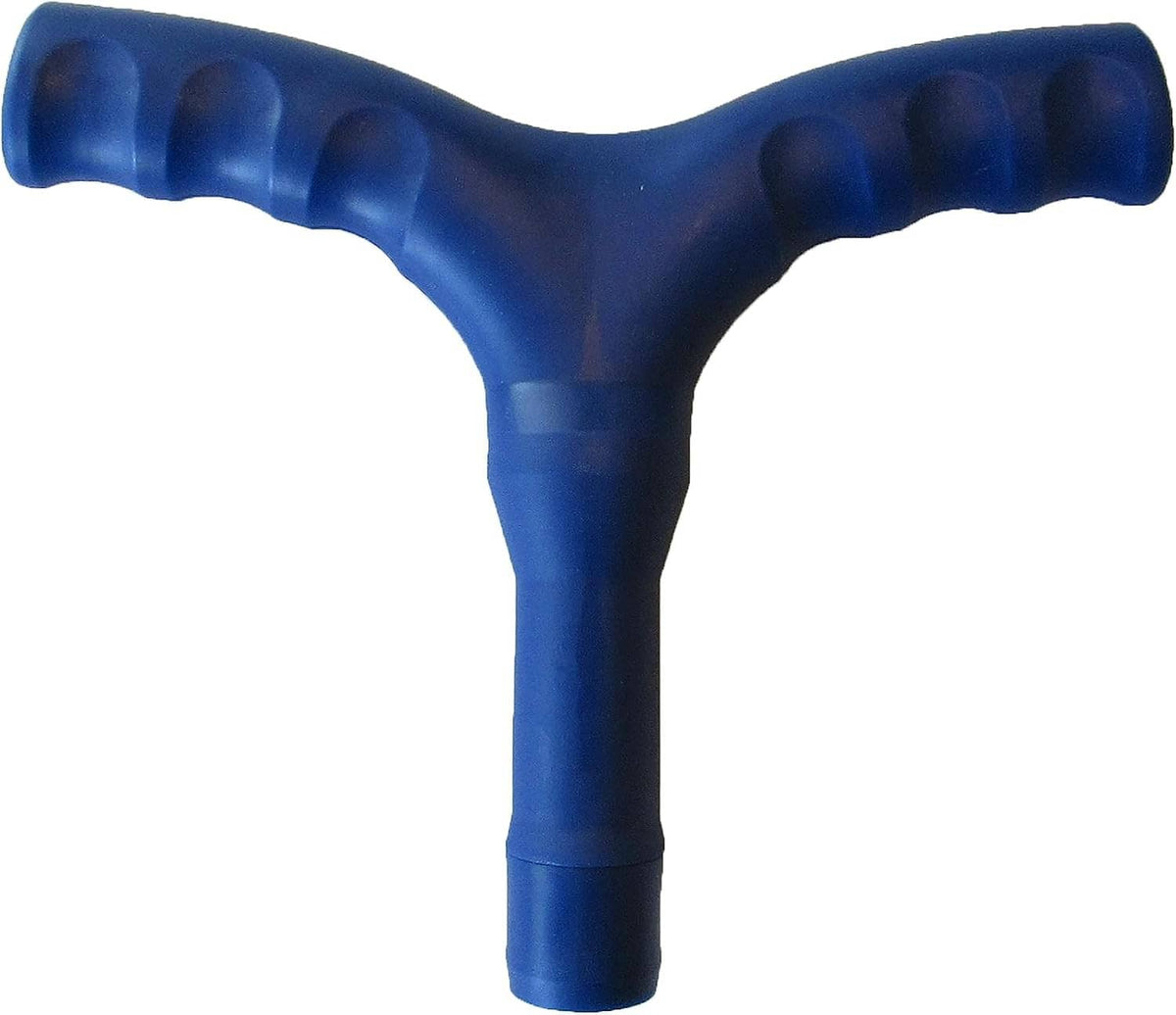 Blue T-handle top for hand-powered clothes washing machine